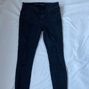 Old Navy Rockstar Black Destroyed Jegging Raw Hem
